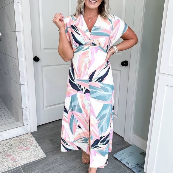 Label Rail x WhatSmitaFound Button Front Printed Multicolor Maxi Dress Size 12 - Picture 1 of 13